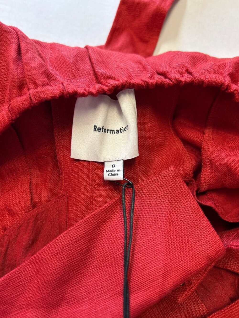 REFORMATION Masha Linen Dress Sundried Tomato Size 8 NWT - Picture 9 of 10